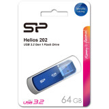 USB zibatmiņa 64Gb Silicon Power Helios 202 Blue (SP064GBUF3202V1B)