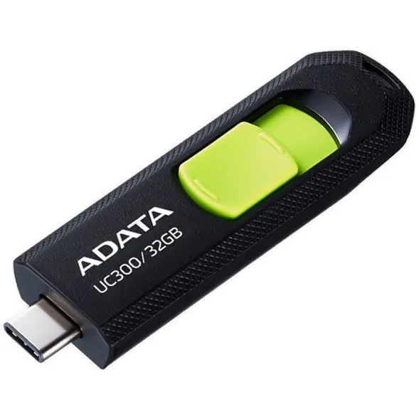 clé USB flash 32GB ADATA UC300 Black/Green - ACHO-UC300-32G-RBK/GN