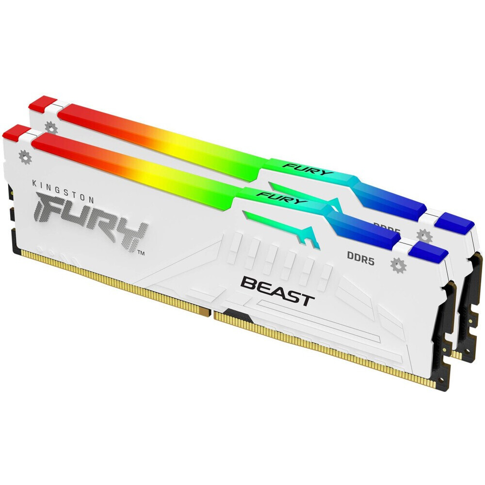 RAM 64GB DDR5 6000MHz Kingston Fury Beast White RGB (KF560C36BWEAK2-64) (2x32GB KIT)