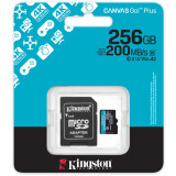 Speicherkarte 256GB MicroSD Kingston Canvas Go! Plus + SD adapter (SDCG4/256GB)