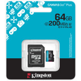 Speicherkarte 64GB MicroSD Kingston Canvas Go! Plus + SD adapter (SDCG4/64GB)