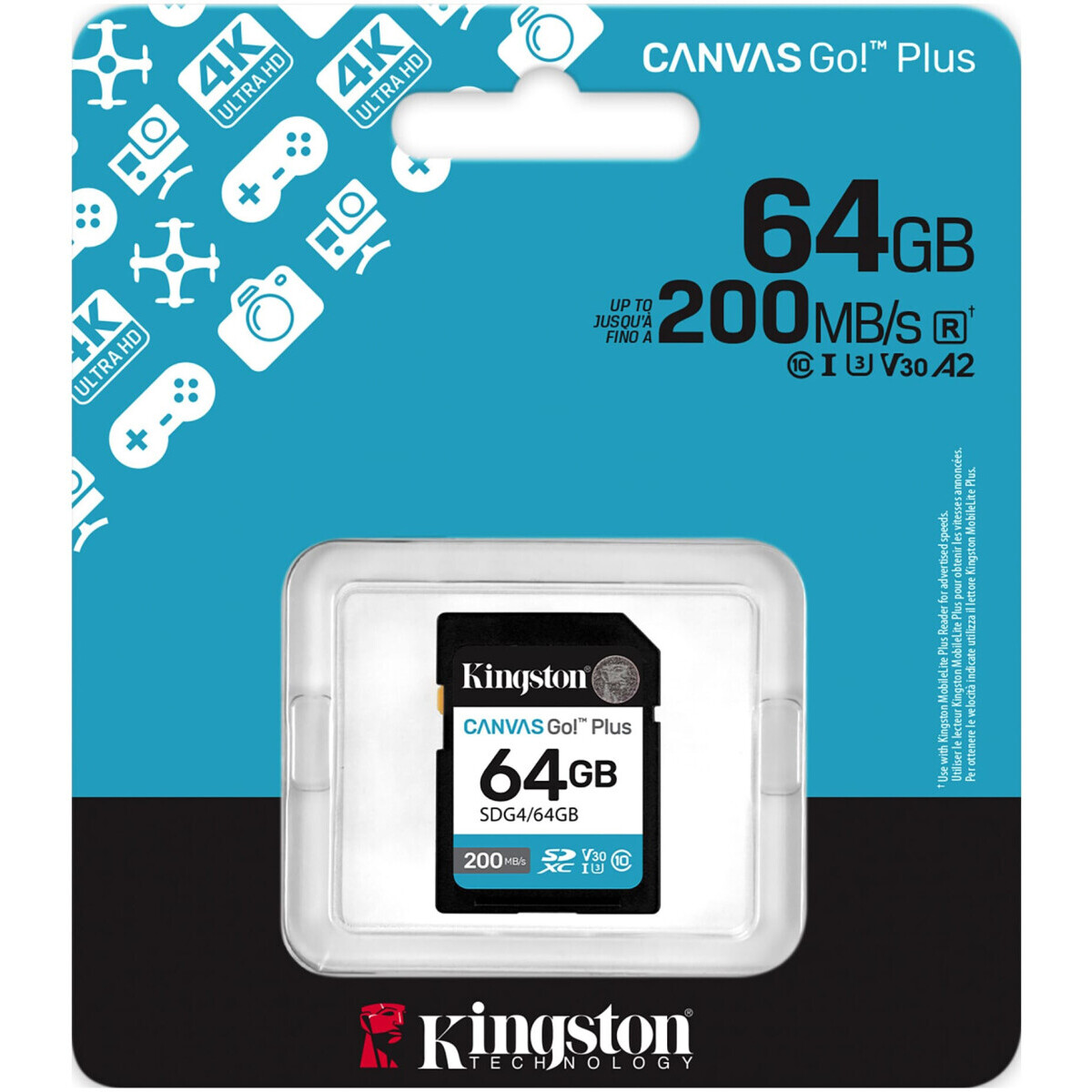 Speicherkarte 64GB SD Kingston Canvas Go! Plus (SDG4/64GB) - Foto 3