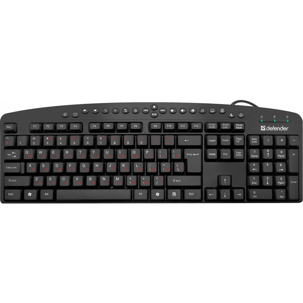 Tastatūra Defender Atlas HB-450 Black (45450)
