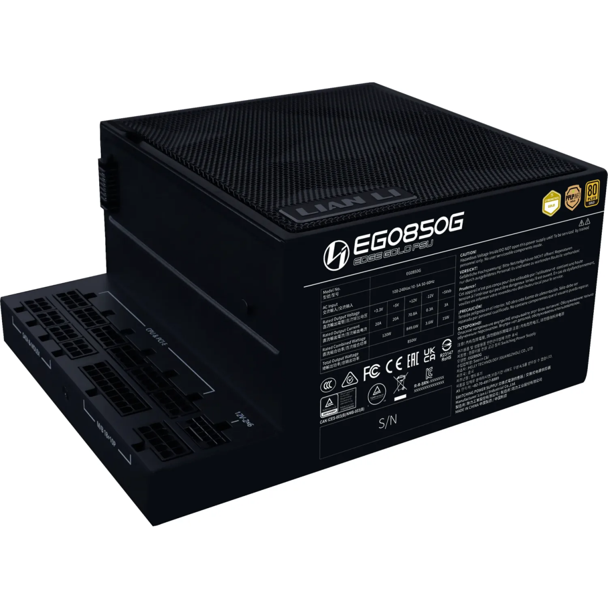 Alimentation électrique 850W Lian Li EDGE850G Black - G9P.EG0850G.B000.EU - photo 2