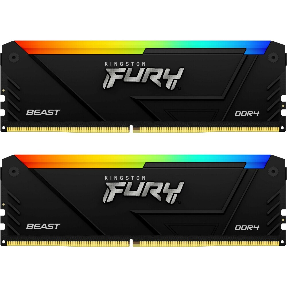 Arbeitsspeicher 64GB DDR4 3200MHz Kingston Fury Beast RGB (KF432C16BB2AK2/64) (2x32GB KIT)