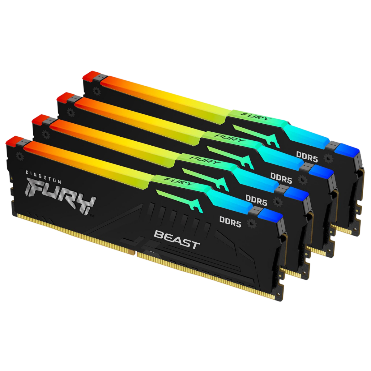 Mémoire vive 64GB DDR5 6000MHz Kingston Fury Beast RGB (KF560C40BBAK4-64) (4x16GB KIT)
