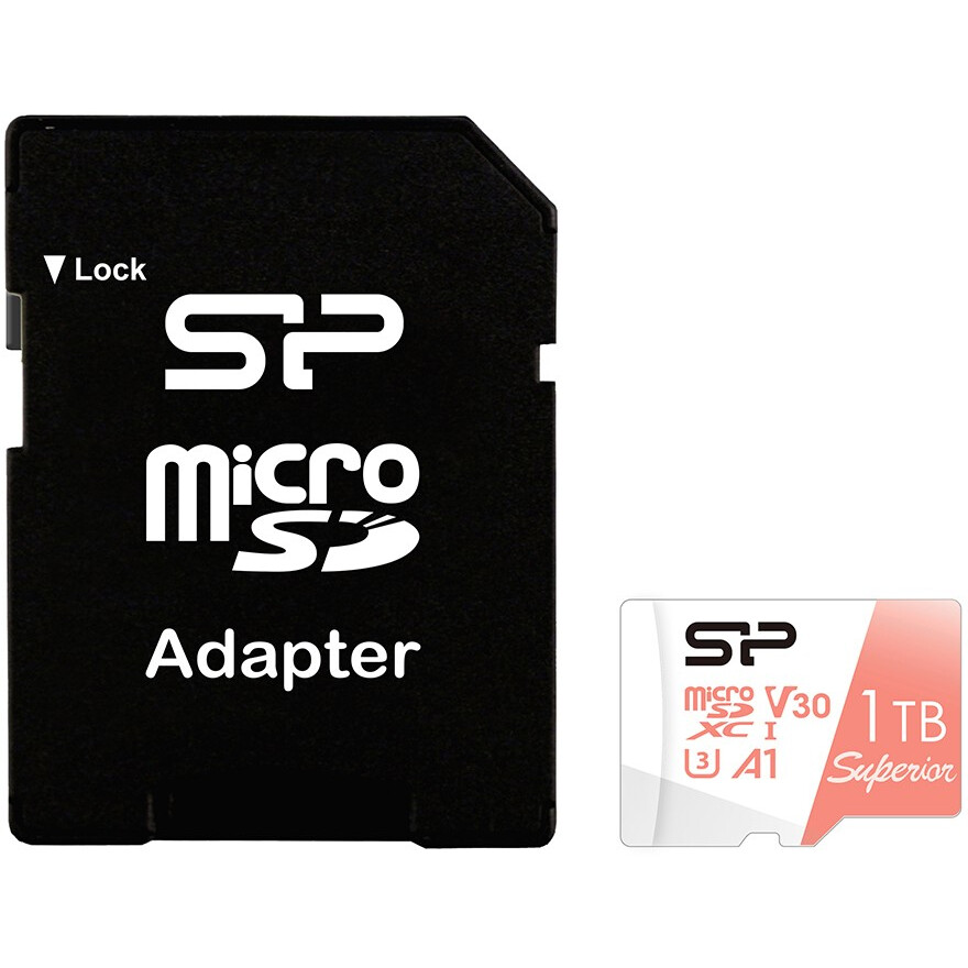 Atmiņas kartes 1Tb MicroSD Silicon Power Superior + SD adapter (SP001TBSTXDV3V20SP)