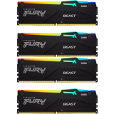 Arbeitsspeicher 128GB DDR5 5200MHz Kingston Fury Beast Black RGB (KF552C40BBAK4-128) (4x32GB KIT)