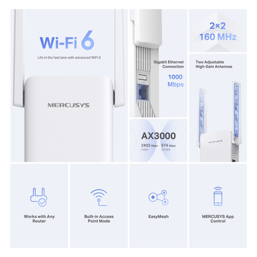 Amplificateur Wi-Fi (répétiteur) Mercusys ME80X - photo 4