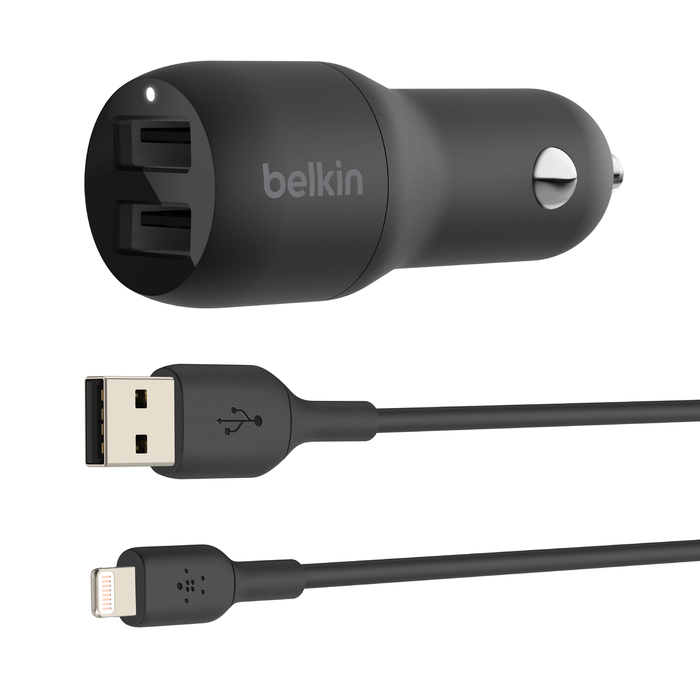 Autoladegerät Belkin BoostCharge Dual USB-A (CCD001BT1MBK)