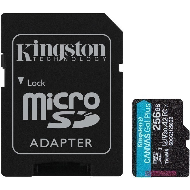 Atmiņas kartes Kingston MicroSD 256Gb + SD adapter (SDCG3/256GB)