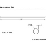 Copper tube for PC water cooling Barrow TG12-490 (BA1475)