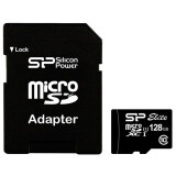 Atmiņas kartes 128Gb MicroSD Silicon Power Elite + SD Adapter (SP128GBSTXBU1V10-SP)