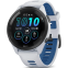 montres intelligentes Garmin Forerunner 265 Black Bezel with Whitestone Case and Whitestone/Tidal Blue Silicone Band - 010-02810-11