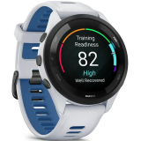 montres intelligentes Garmin Forerunner 265 Black Bezel with Whitestone Case and Whitestone/Tidal Blue Silicone Band (010-02810-11)
