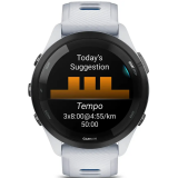montres intelligentes Garmin Forerunner 265 Black Bezel with Whitestone Case and Whitestone/Tidal Blue Silicone Band (010-02810-11)