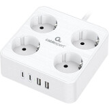 Filtre réseau Cablexpert Cube PLT-4-C2U2-W-3