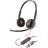 Casque Plantronics (Poly) Blackwire 3220 Stereo USB-C Headset +USB-C/A Adapter (Bulk) (8X228A6)
