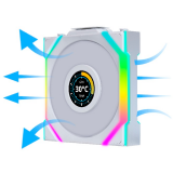 Ventilateur pour boîtier Lian Li UNI Fan SL Wireless LCD 120 Reverse Blade White (G99.12RSLLCD1W1W.R0)