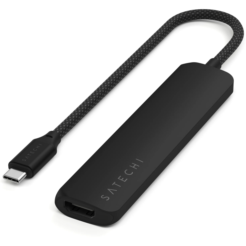 station daccueil Satechi 6-in-1 USB-C Slim Multiport Adapter Black - ST-P6SK
