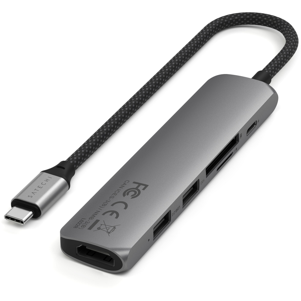 Docking station Satechi 6-in-1 USB-C Slim Multiport Adapter Space Grey - ST-P6SM - photo 3