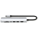 station daccueil Satechi 7-in-1 USB-C Slim Multiport Adapter with Ethernet Silver (ST-P7SS)