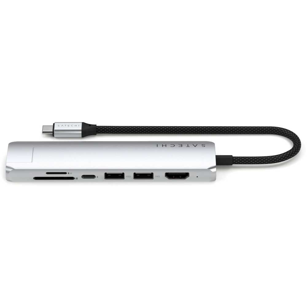 Docking station Satechi 7-in-1 USB-C Slim Multiport Adapter with Ethernet Silver - ST-P7SS - photo 2