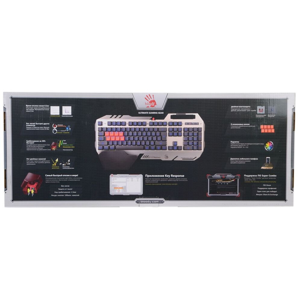 Tastatūra A4Tech Bloody B418 Grey - foto 4