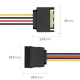 Pagarinātāja kabelis SATA Power - SATA Power, 0.3m, Vention KDABY