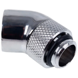 Corner radiator adapter for liquid cooling system Alphacool Eiszapfen 45° rotatable - Chrome (17247)