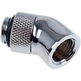 Corner radiator adapter for liquid cooling system Alphacool Eiszapfen 45° rotatable - Chrome (17247)