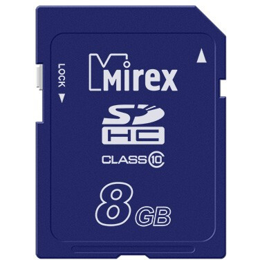 Atmiņas kartes 8Gb SD Mirex  (13611-SD10CD08)