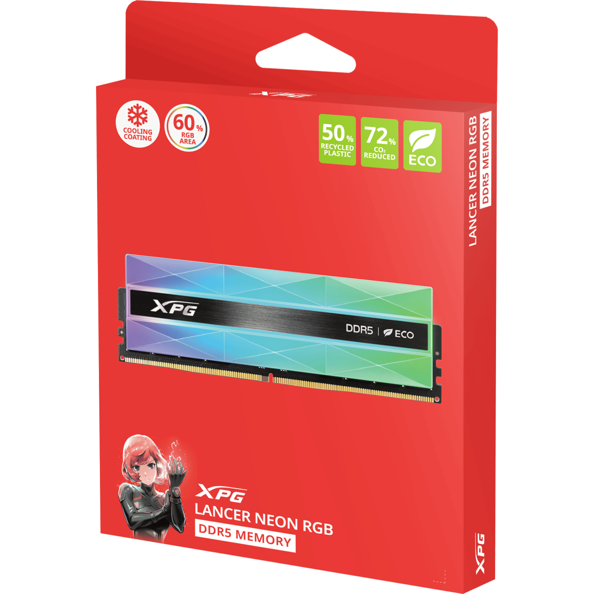 Arbeitsspeicher 32GB DDR5 6000MHz ADATA XPG Lancer Neon RGB (AX5U6000C3016G-DCLANRSG) (2x16GB KIT) - Foto 5