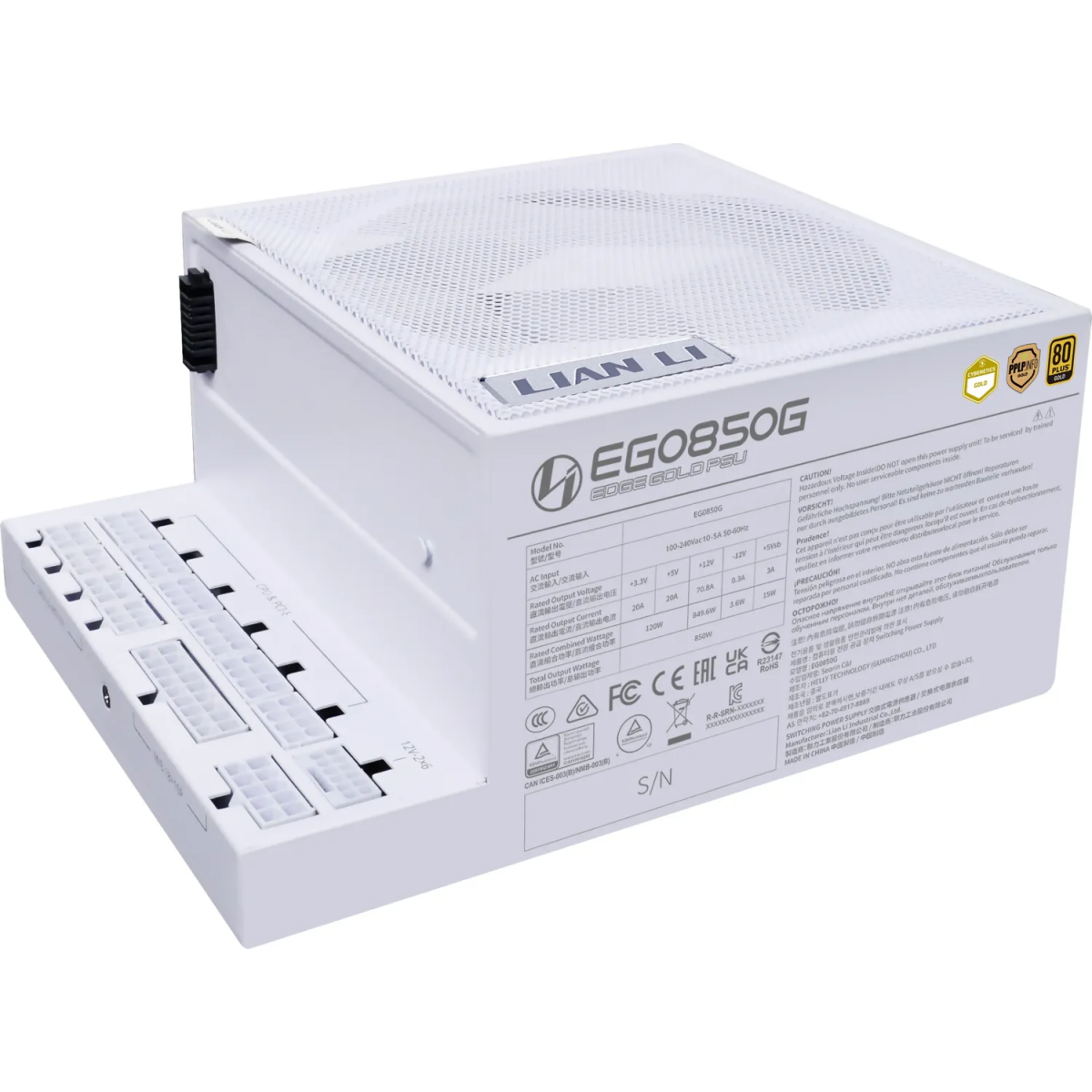 Alimentation électrique 850W Lian Li EDGE850G White - G9P.EG0850G.W000.EU - photo 2