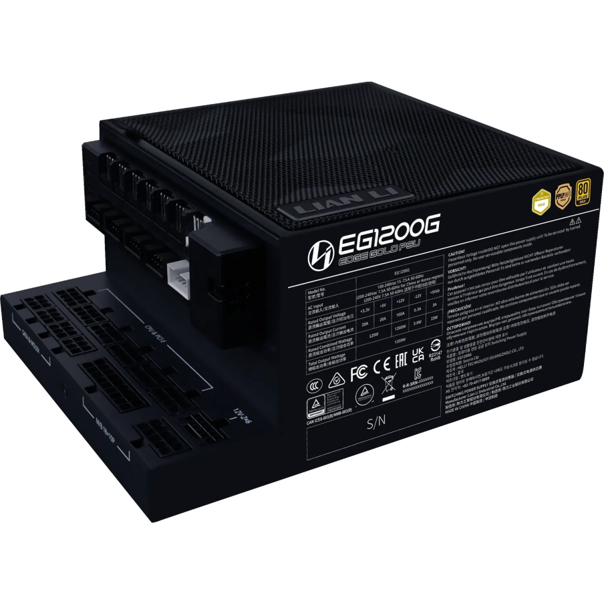 bloc dalimentation 1200W Lian Li EDGE1200G Black - G9P.EG1200G.BH00.EU - photo 3