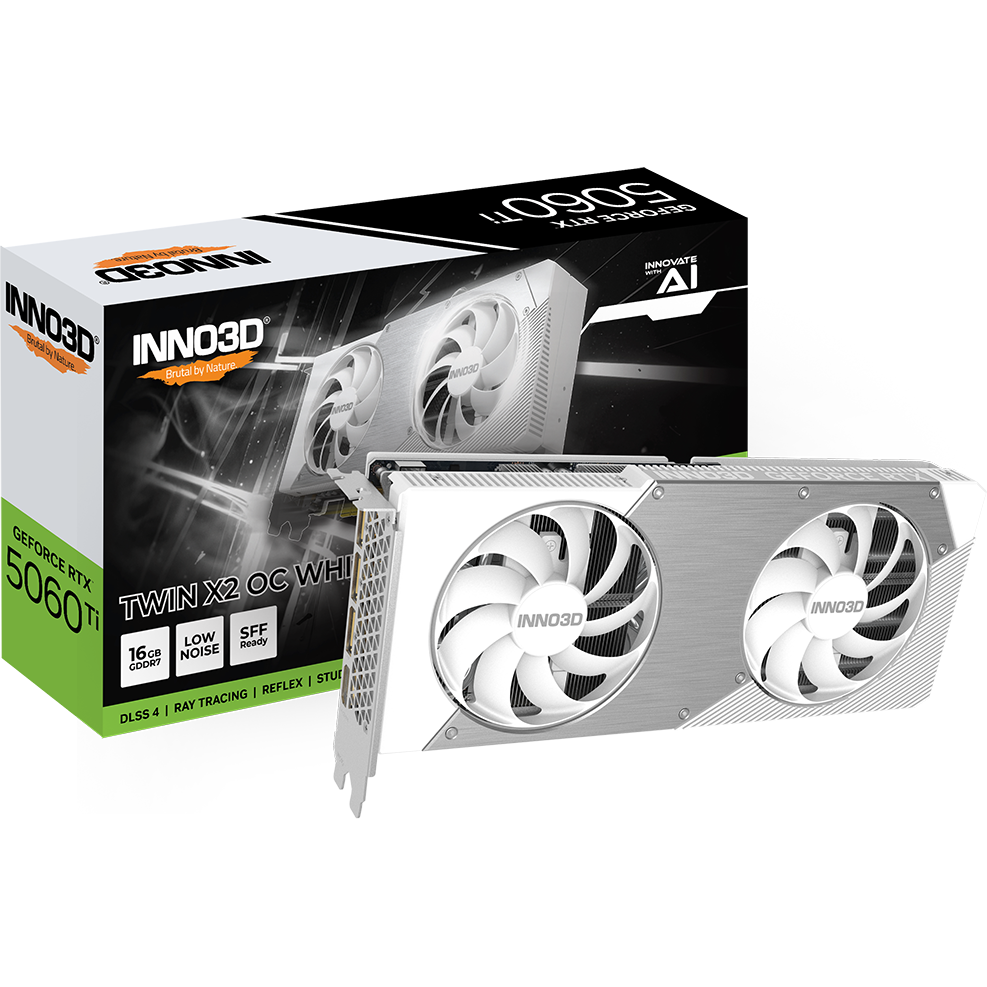 carte graphique NVIDIA GeForce RTX 5060 Ti INNO3D Twin X2 OC White 16GB (N506T2-16D7X-191073W) - photo 3