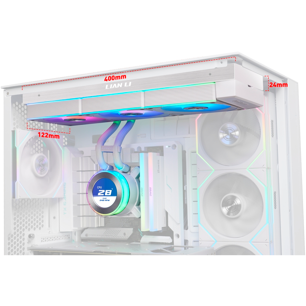 Système de refroidissement liquide Lian Li HydroShift II LCD-C 360CL White - G89.GHS2LCD36RW.R0 - photo 3