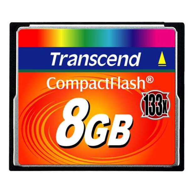 Carte mémoire 8GB Compact Flash Transcend 133x (TS8GCF133)