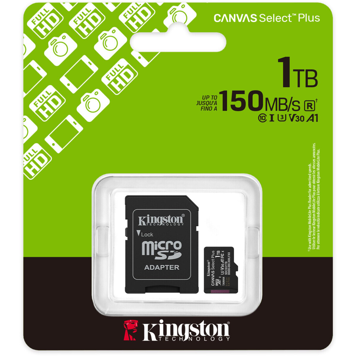 carte mémoire 1TB MicroSD Kingston Canvas Select Plus + SD adapter (SDCS3/1TB) - photo 3