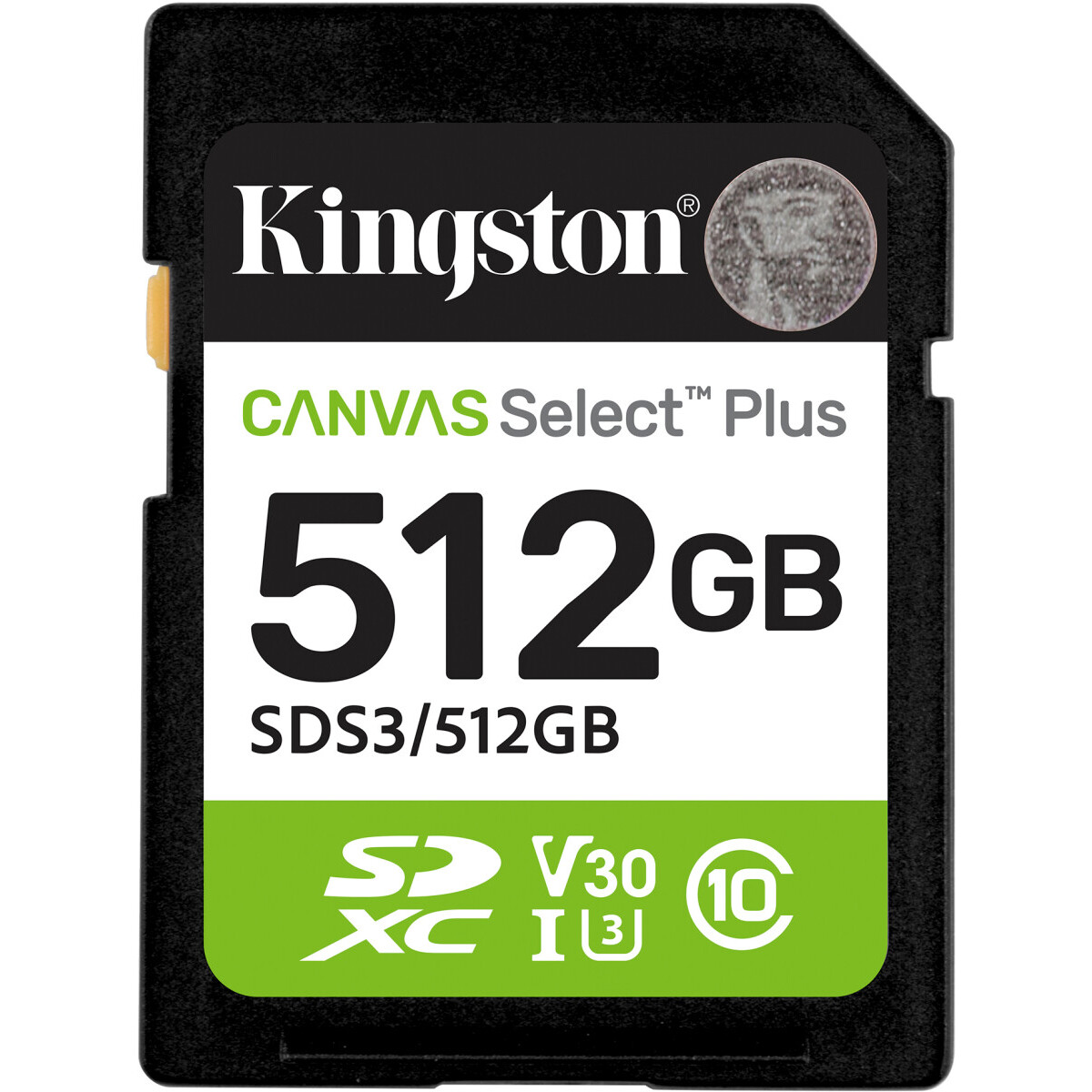 carte mémoire 512GB SD Kingston Canvas Select Plus (SDS3/512GB)