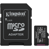 Carte mémoire 512GB MicroSD Kingston Canvas Select Plus + SD adapter (SDCS3/512GB)