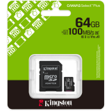 Speicherkarte 64GB MicroSD Kingston Canvas Select Plus + SD adapter (SDCS3/64GB)