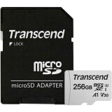 Atmiņas kartes 256Gb MicroSD Transcend + SD adapter (TS256GUSD300S-A)
