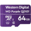 Atmiņas kartes 64Gb MicroSD WD Purple (WDD064G1P0C)