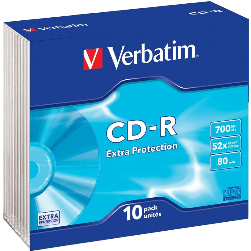 CD-R Laufwerk Verbatim 700MB 52x Slim Case (10 pcs) - 43415