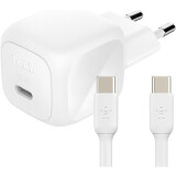 Network charger Belkin Compact USB-C Wall Charger 45W + USB-C Cable White (WCA013kq1MWH-B6)