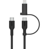 Kabel USB Type-C - USB Type-C/Lightning, 1.5m, Belkin CAC003hq1.5MBK