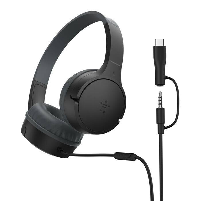 Casque Belkin SoundForm Mini Wired Black (USB-C and 3.5mm) - AUD010hqBK