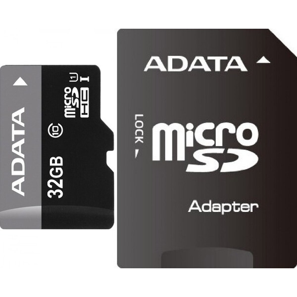 Atmiņas kartes ADATA 32Gb MicroSD + SD adapter (AUSDH32GUICL10-RA1)