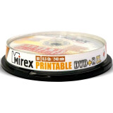 DVD+R Mirex 8.5Gb DL 8x Cake Box Printable (10pcs) (204268)